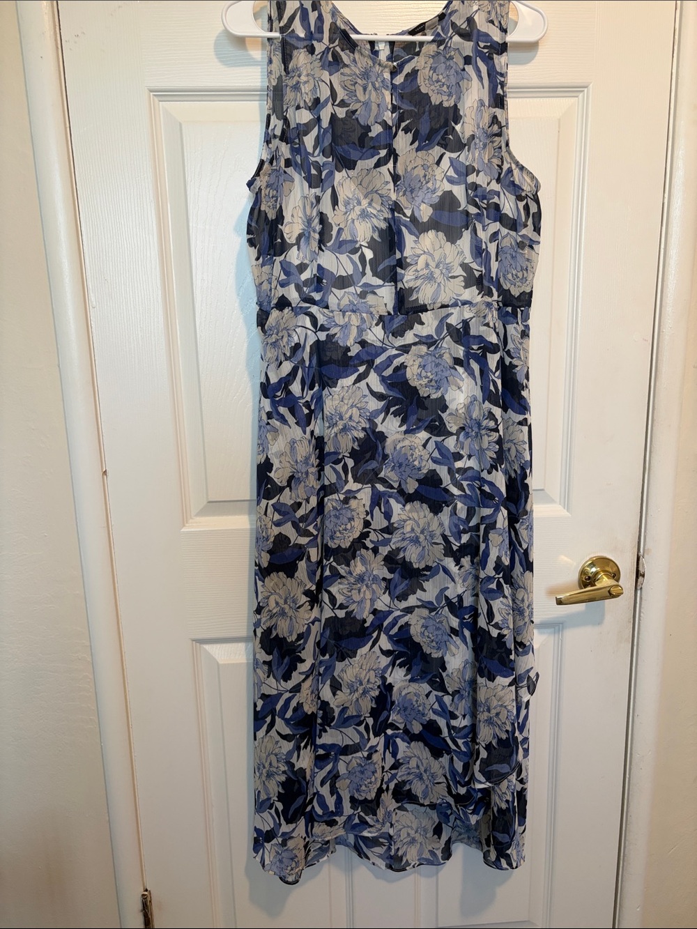 Tommy Hilfiger Blue and White Floral Maxi Dress